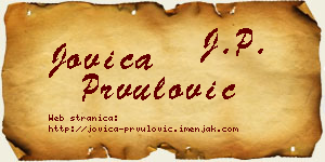 Jovica Prvulović vizit kartica